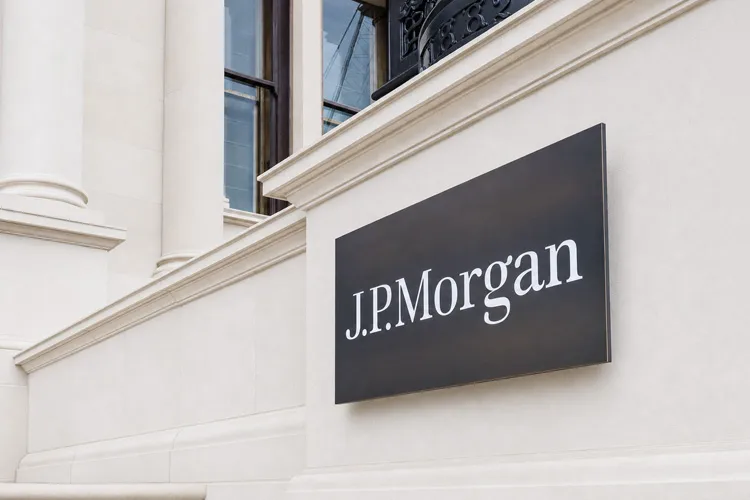 J.P. Morgan sign on the exterior of a bank building