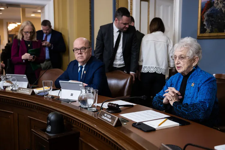 Rep. Jim McGovern and Chairwoman Virginia Foxx seated at a House Rules Committee hearing